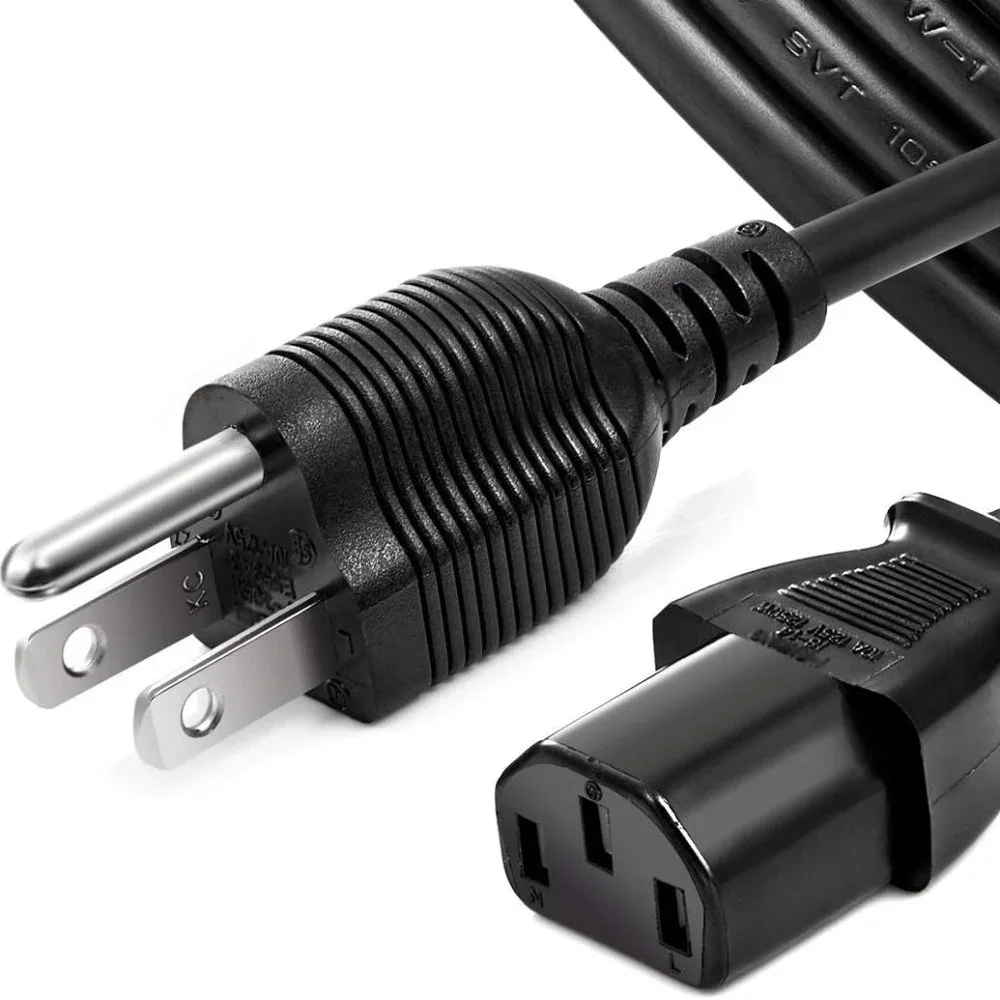 Black 10ft Extra Long AC Power Cord Universal Extension Cable Plug Replacement